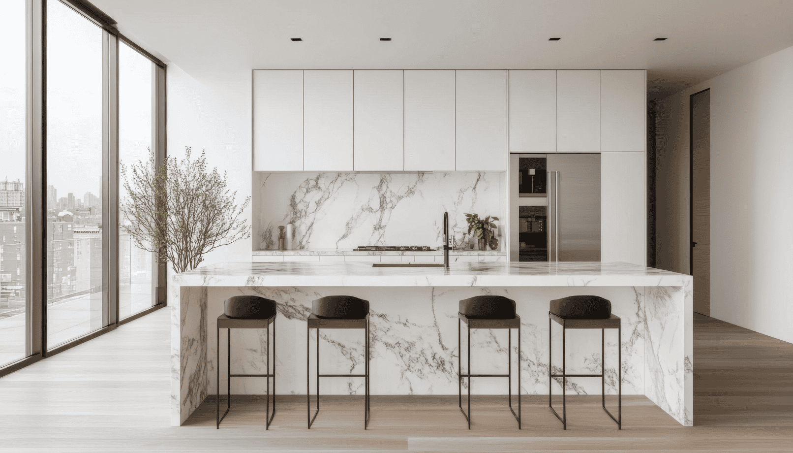 modern kitchen with island made of hanex